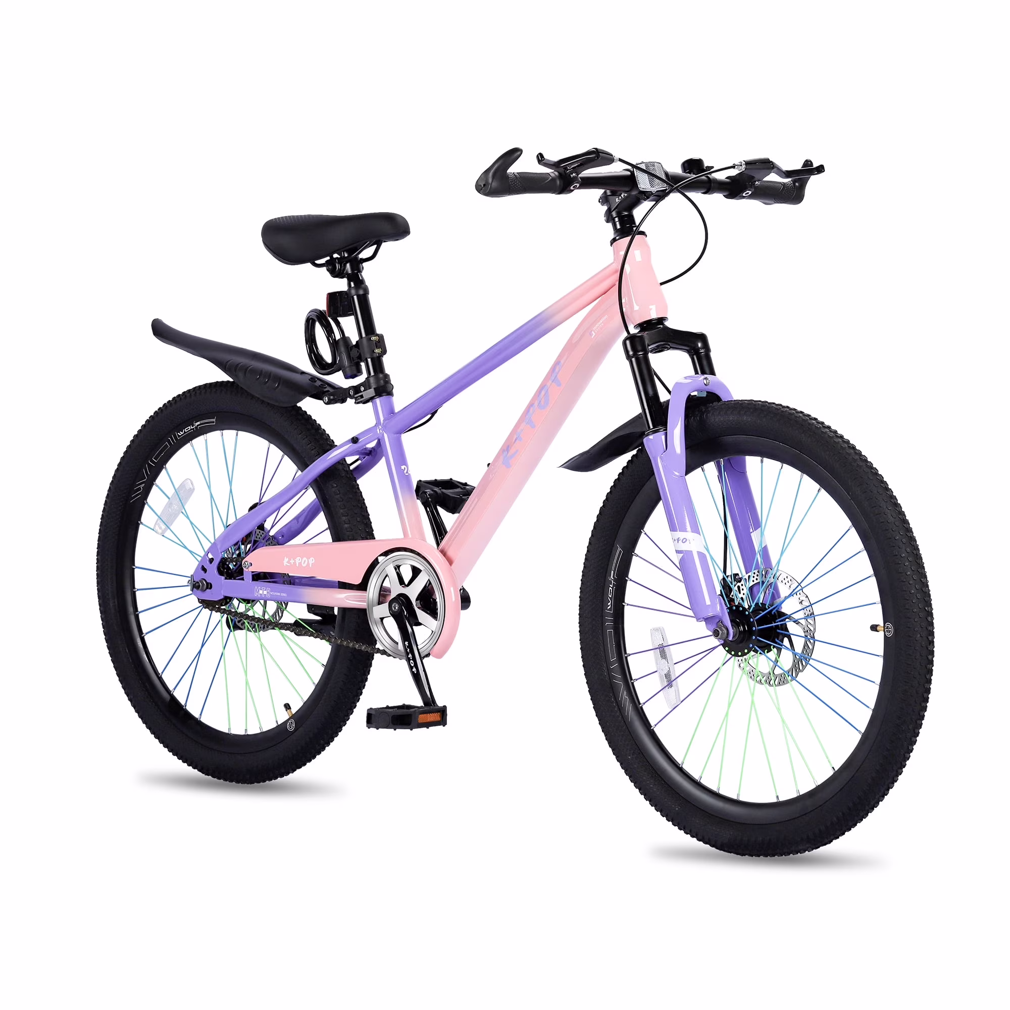 Bstjewey 20/24 Inch Kids Mountain Bike, Dual Disc Brakes, Suspension Fork, Ages 7-12