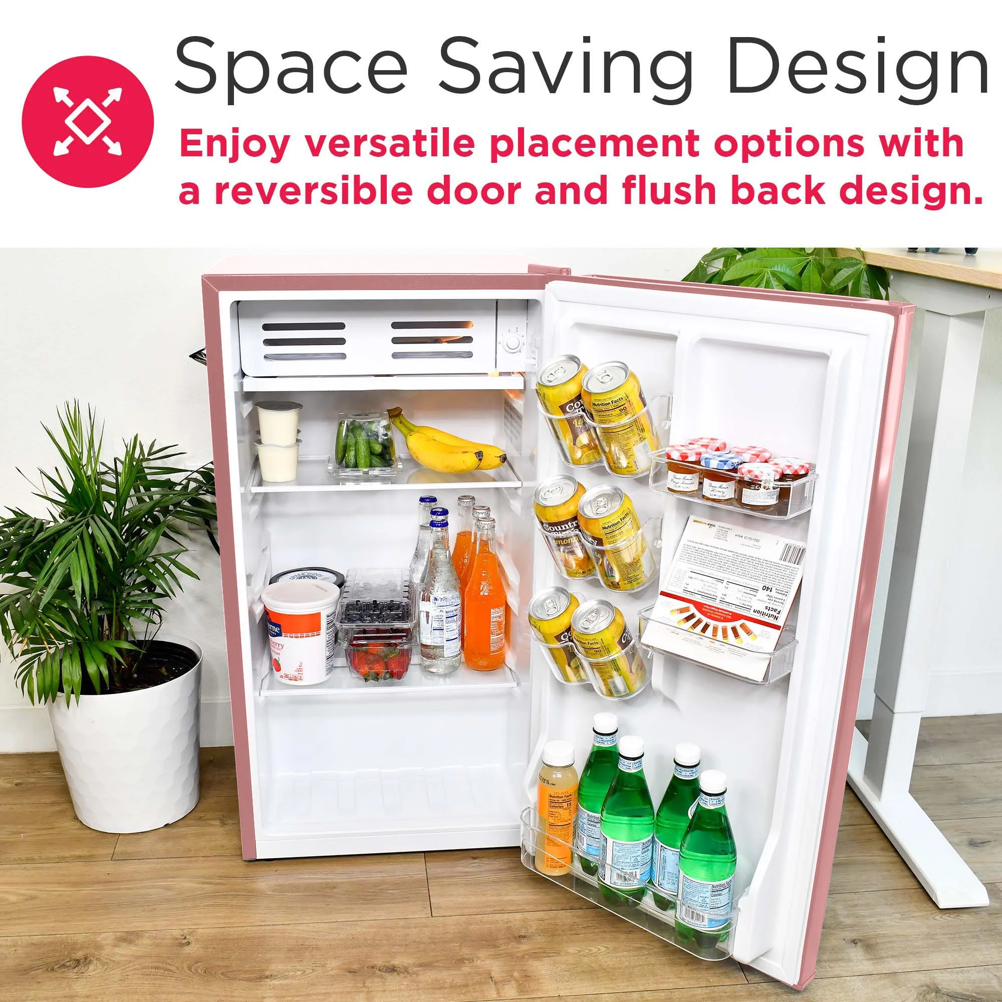 Frigidaire EFR376-C-PINK 3.2-Cu.-Ft. 65-Watt Retro Bar Fridge with Side Bottle Opener (Pink)