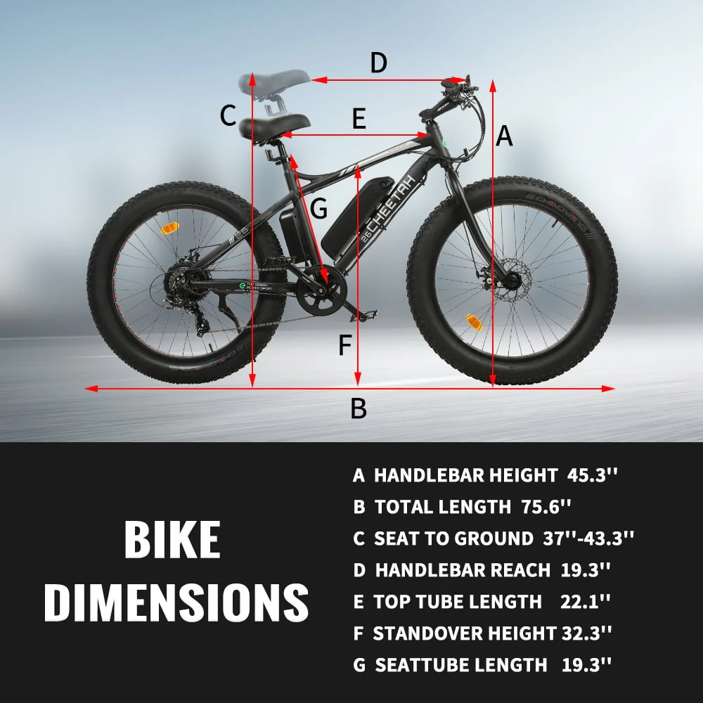 Ecotric 26 In. Electric Bicycle Fat Tire Wheel Snow Beach Mountain E-Riding Adult 36V 500 W Moped E bike