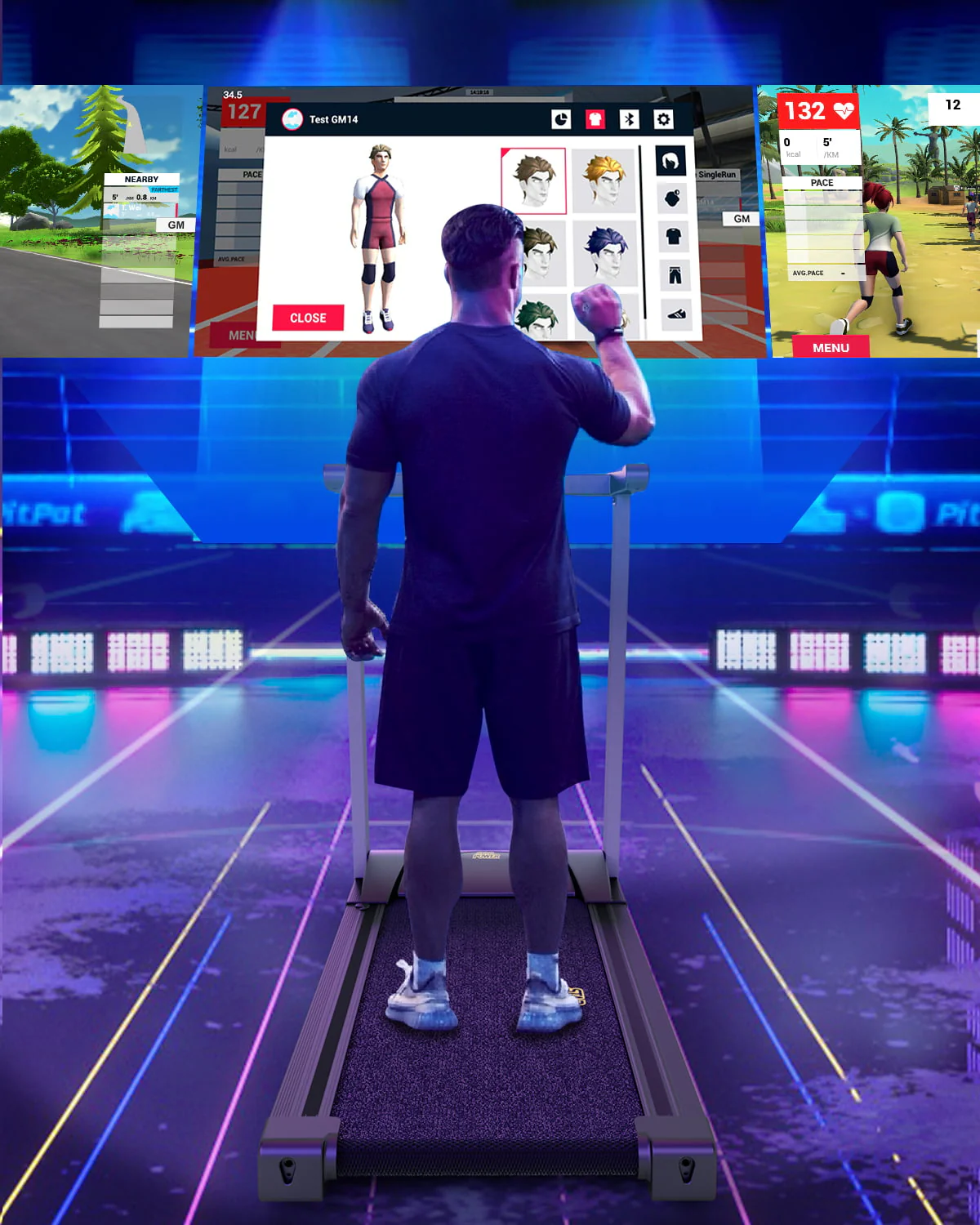 SupeRun 3 HP Smart Treadmill with APP Bracelet, Portable and Foldable with 300 lb Capacity(Black)