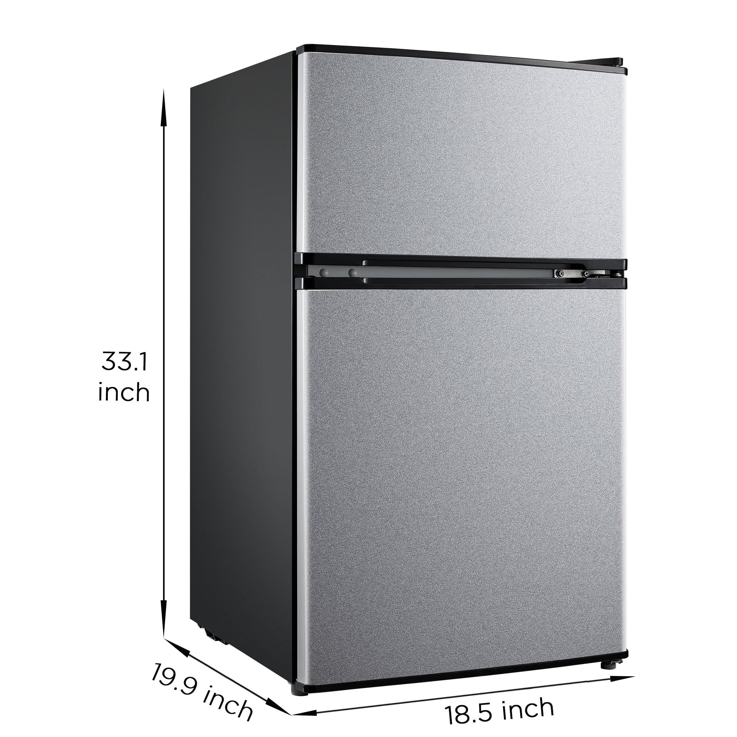Mainstays 3.2 Cu. ft. 2-Door Refrigerator with Freezer, Stainless Steel Look