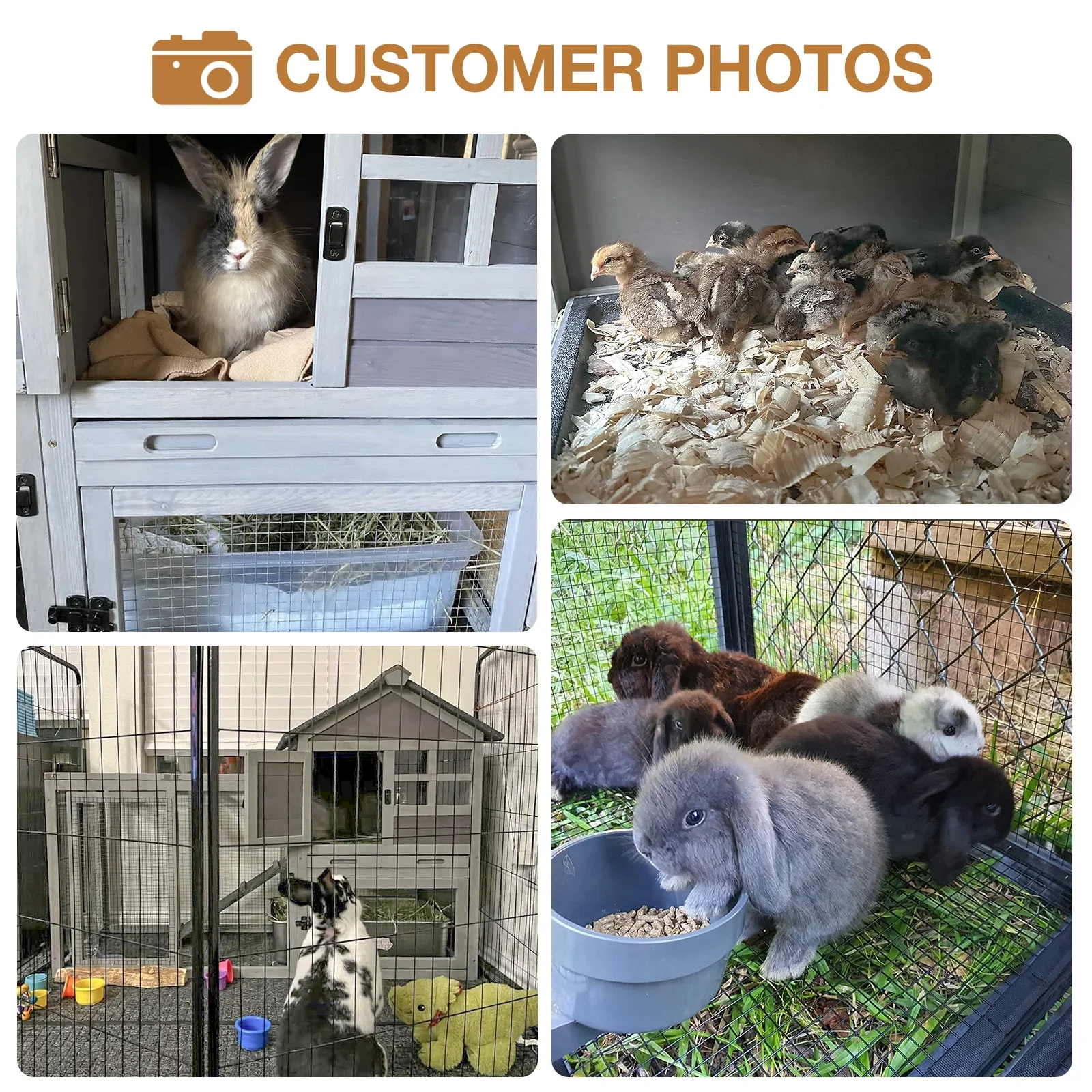 Rabbit Hutch Outdoor Bunny Hutch Indoor Rabbit Cage Wooden Habitat Small Animal Pet Poultry Cage